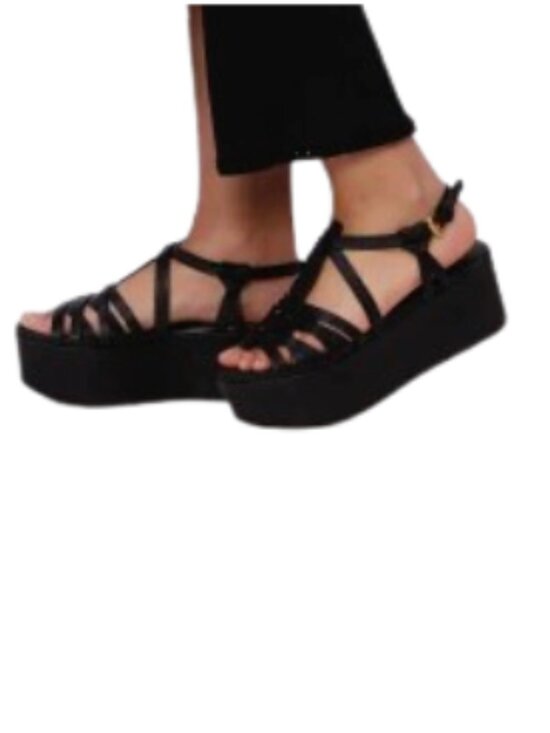 See By Chloe Shoes - See by Chloé Sierra Black Strappy Platform Sandals – Chunky Wedge